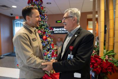 Donors joined students, alumni and team members at the first annual Christmas Tree Lighting Ceremony.