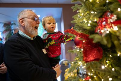 Donors joined students, alumni and team members at the first annual Christmas Tree Lighting Ceremony.