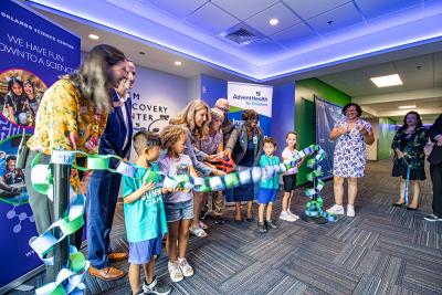 Group of people celebrating an event at the Orlando Science Center