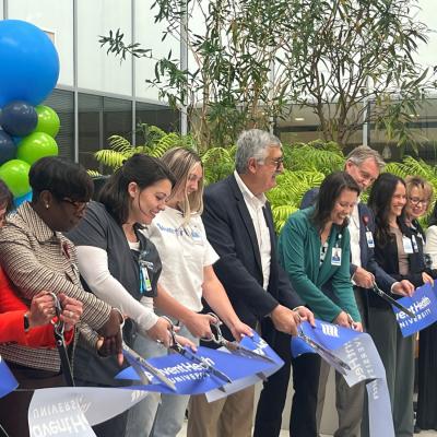 AdventHealth University leaders cut the ribbon at the ribbon cutting ceremony in Denver, Colorado.