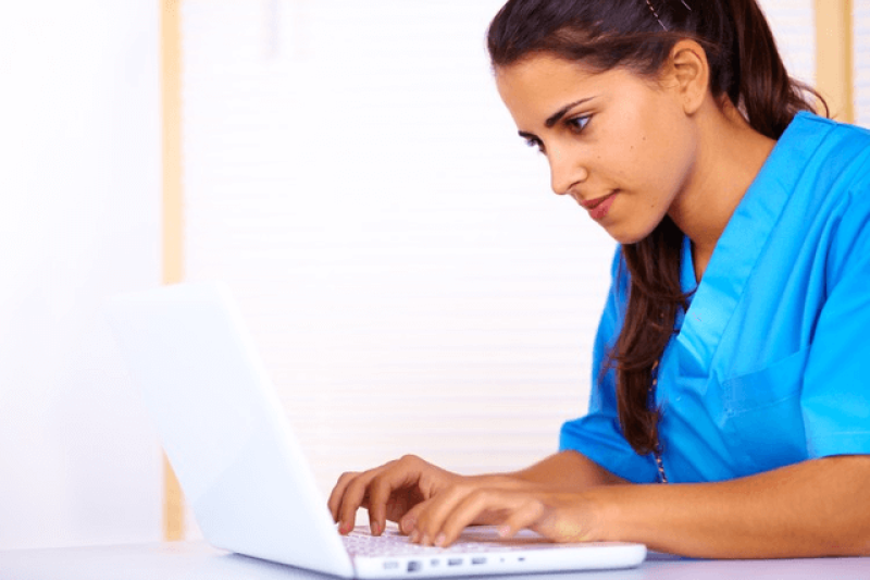 Nurse with laptop