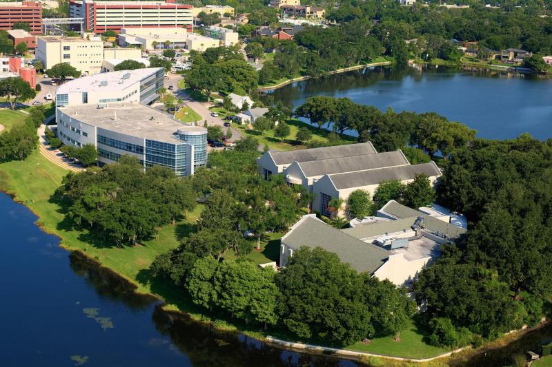 An aerial photo of the AHU campus