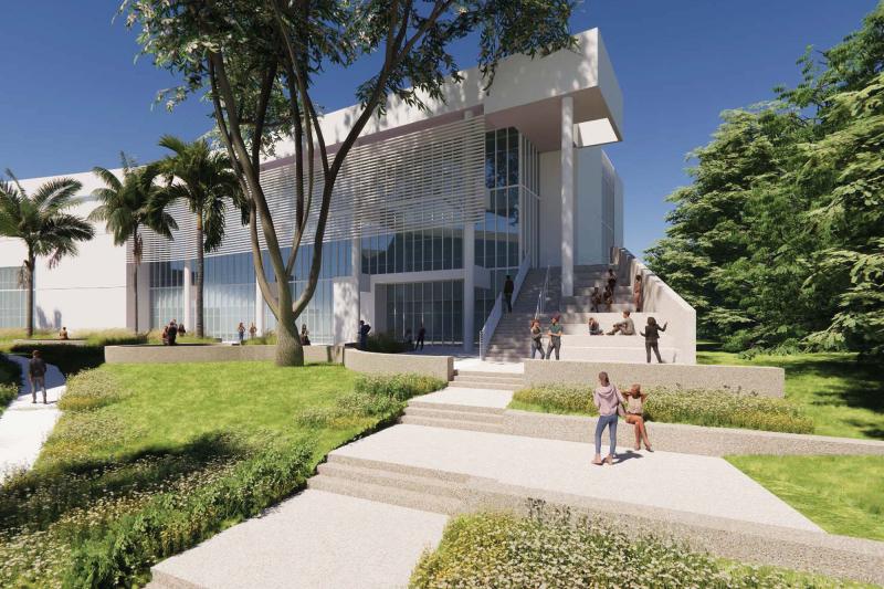 A rendering of the new building at AHU Orlando