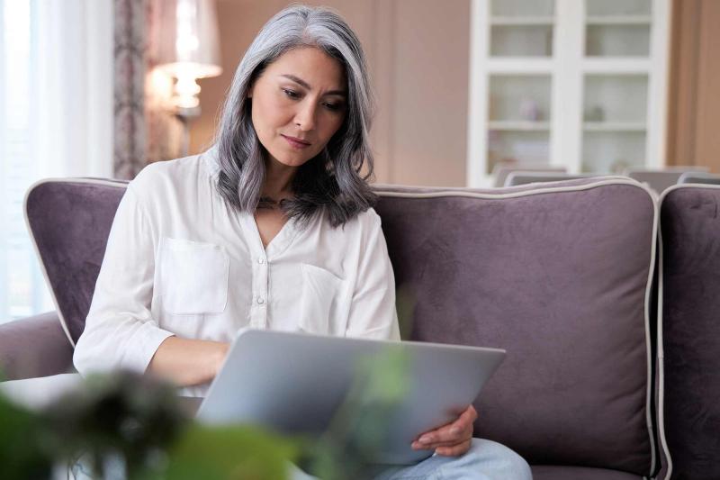 Woman using a laptop