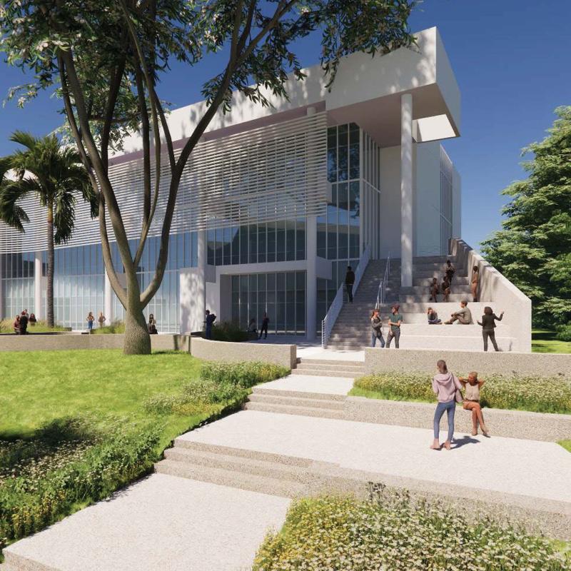 A rendering of the new building at AHU Orlando