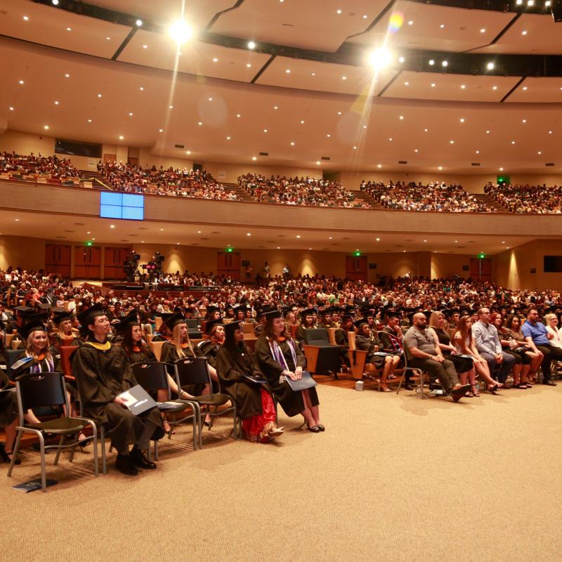 The audience at AHU's graduation
