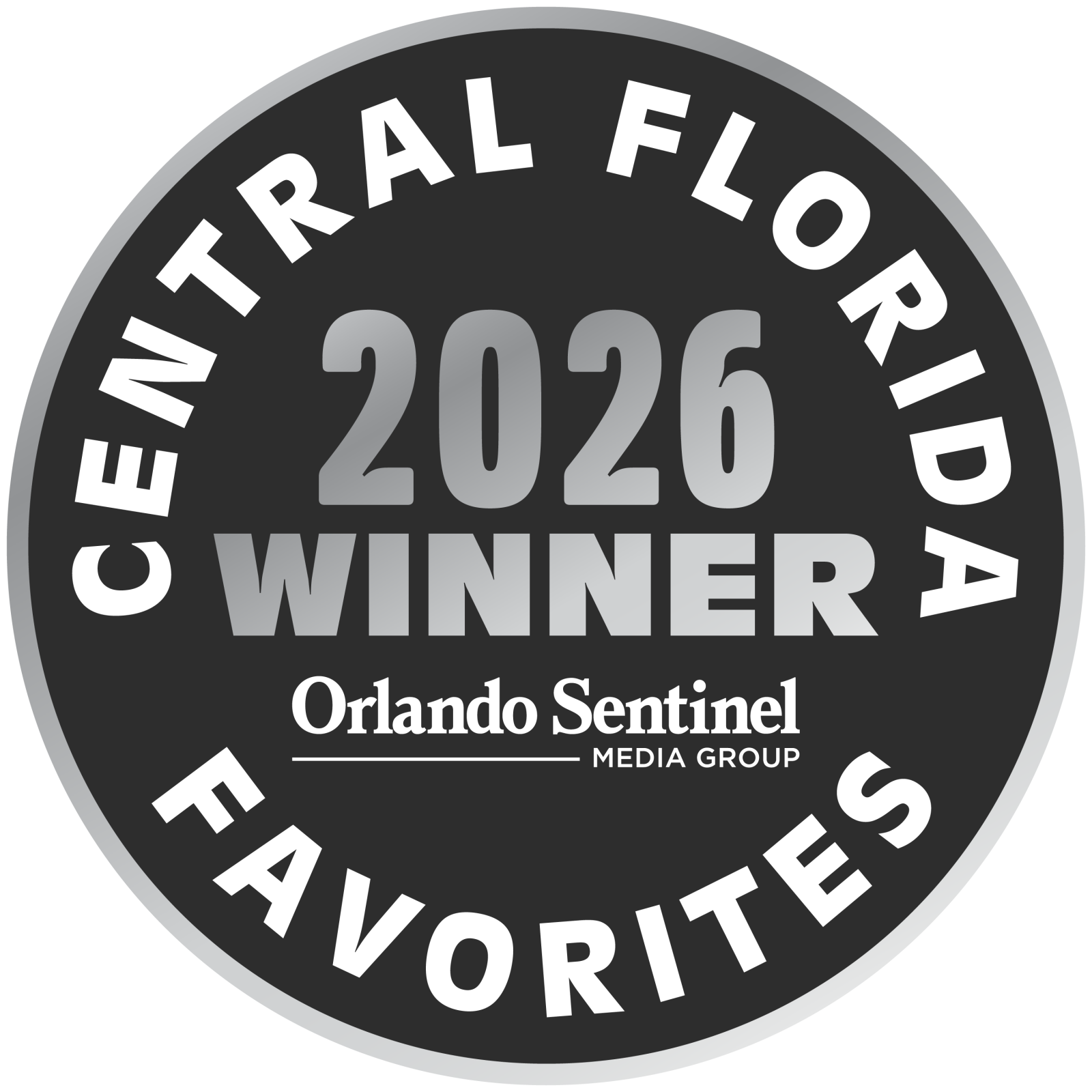 Badge from Central Florida Favorites indicating that AHU was a silver winner