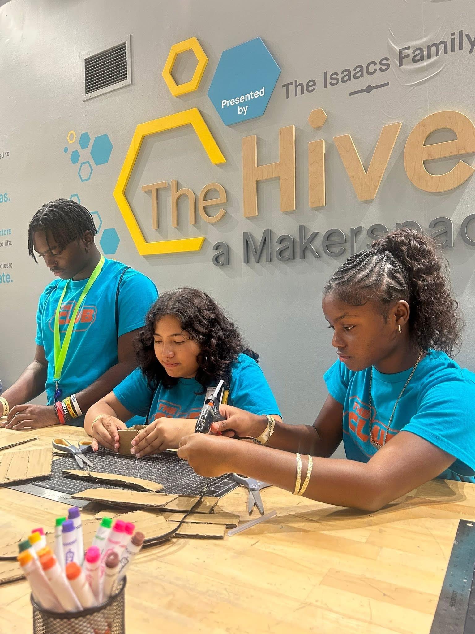 Children completing a STEM project