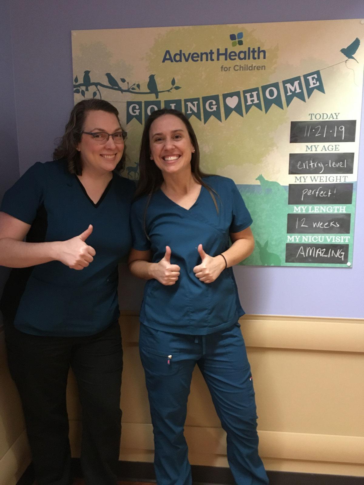 Two occupational therapists who work at AdventHealth smiling