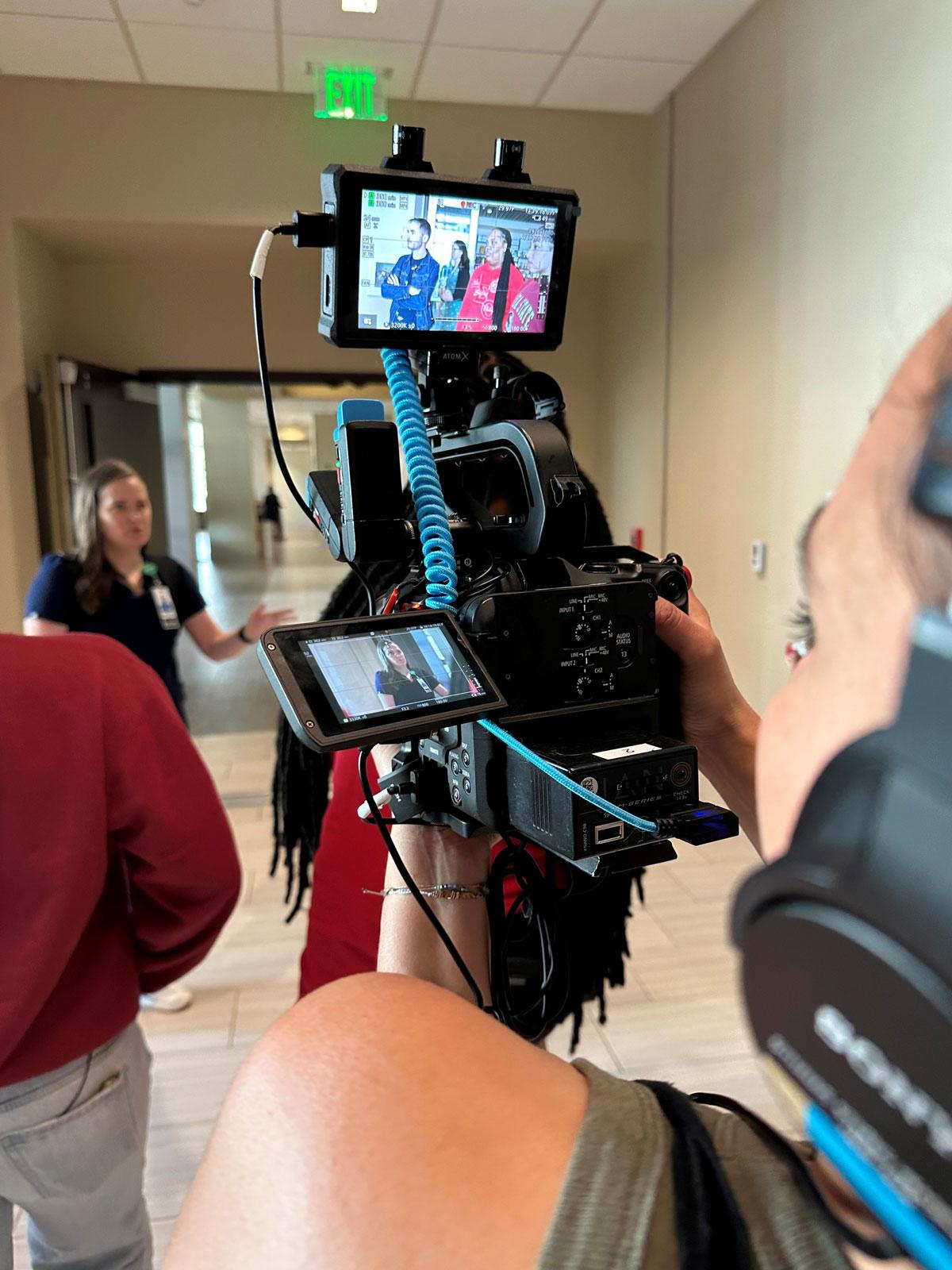 Camera operator filming