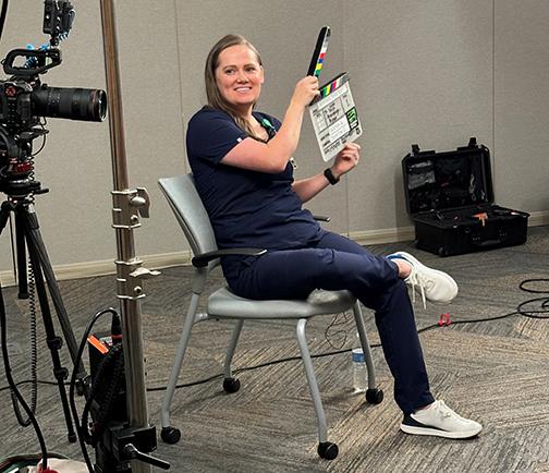 DNAP student behind the scenes being filmed