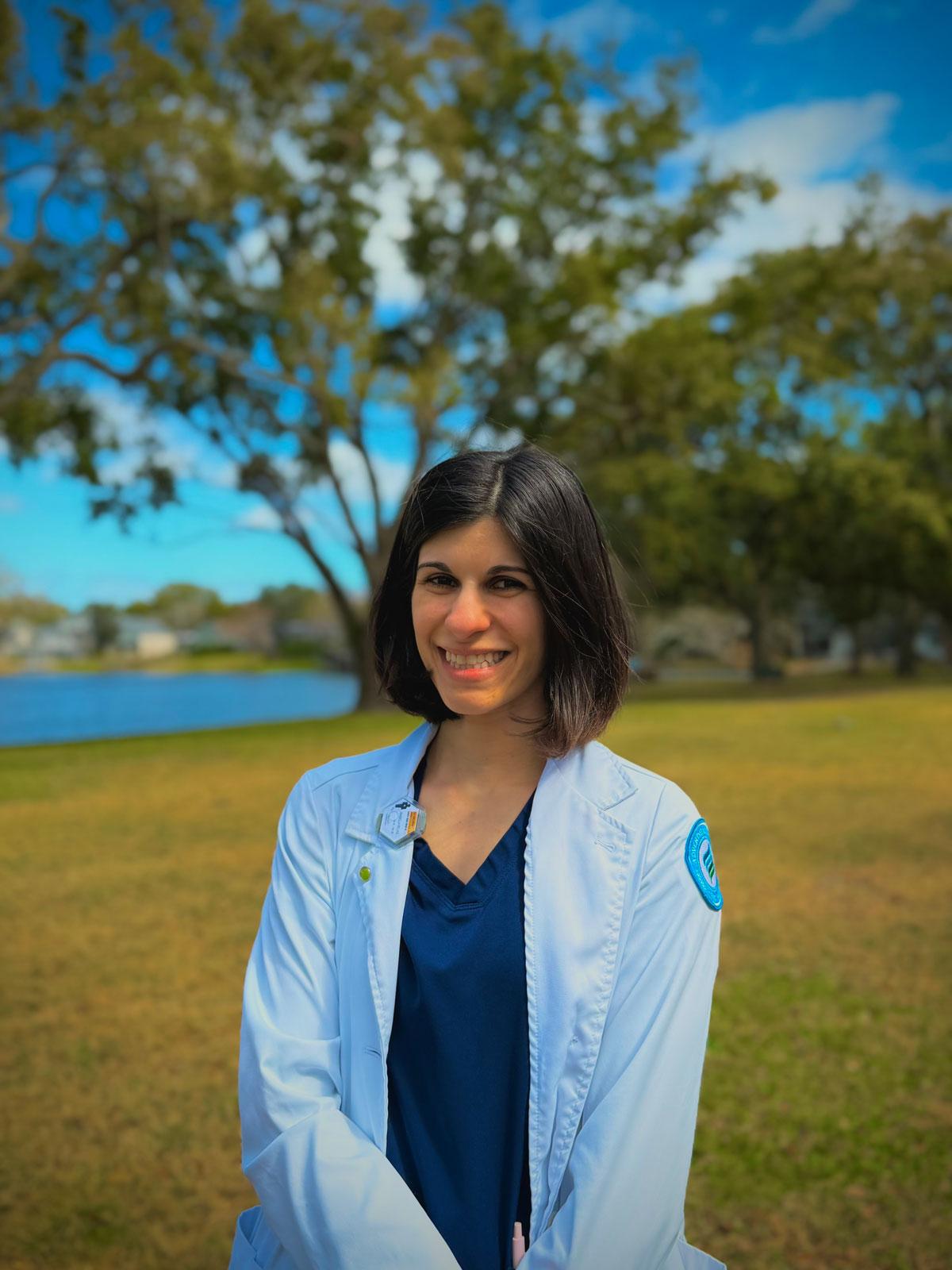 Female student smiling