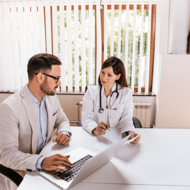 Hospital Department Manager in Meeting