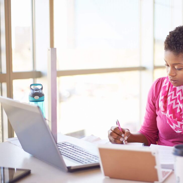 Student with laptop