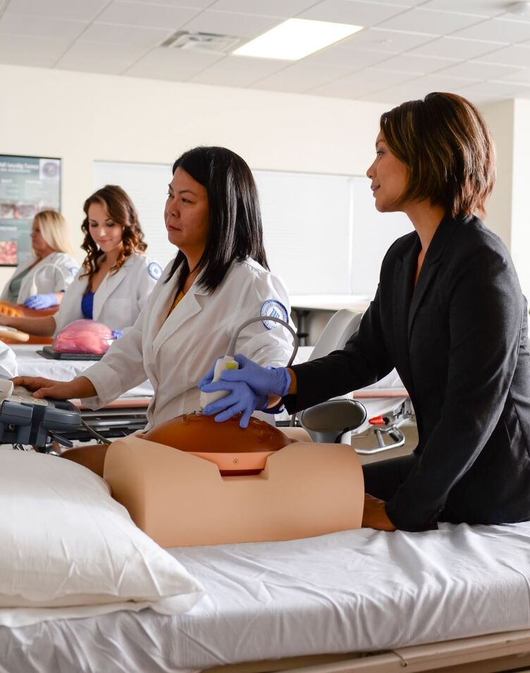 Sonography Student with Instructor